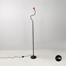 Load image into Gallery viewer, Red and black metal adjustable floor lamp by Tronconi, 1980s