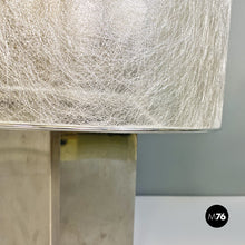 Load image into Gallery viewer, Steel and semi transparent fabric table lamp by Pia Guidetti Crippa for Lumi, 1980s