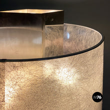 Load image into Gallery viewer, Steel and semi transparent fabric table lamp by Pia Guidetti Crippa for Lumi, 1980s
