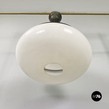画像をギャラリービューアに読み込む, White plastic and brass 2/5 chandelier by Gianemilio Monti, Pietro Monti and Anna Bertarini (GPA Monti Studio) for Kartell, 1950s
