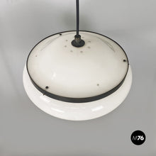 画像をギャラリービューアに読み込む, White plastic and brass 2/5 chandelier by Gianemilio Monti, Pietro Monti and Anna Bertarini (GPA Monti Studio) for Kartell, 1950s