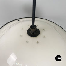 画像をギャラリービューアに読み込む, White plastic and brass 2/5 chandelier by Gianemilio Monti, Pietro Monti and Anna Bertarini (GPA Monti Studio) for Kartell, 1950s