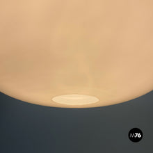 画像をギャラリービューアに読み込む, White plastic and brass 2/5 chandelier by Gianemilio Monti, Pietro Monti and Anna Bertarini (GPA Monti Studio) for Kartell, 1950s