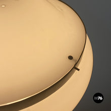 画像をギャラリービューアに読み込む, White plastic and brass 2/5 chandelier by Gianemilio Monti, Pietro Monti and Anna Bertarini (GPA Monti Studio) for Kartell, 1950s