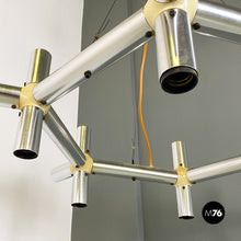 Load image into Gallery viewer, Metal and plastic Atomic chandelier by Robert and Trix Haussmann for Swiss Lamps International, 1970s
