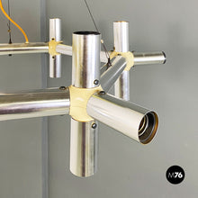 Load image into Gallery viewer, Metal and plastic Atomic chandelier by Robert and Trix Haussmann for Swiss Lamps International, 1970s