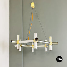 Load image into Gallery viewer, Metal and plastic Atomic chandelier by Robert and Trix Haussmann for Swiss Lamps International, 1970s