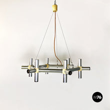 Load image into Gallery viewer, Metal and plastic Atomic chandelier by Robert and Trix Haussmann for Swiss Lamps International, 1970s