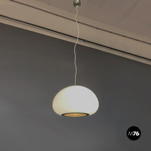 画像をギャラリービューアに読み込む, Opaline glass and metal Black and White chandelier by Achille and Piergiacomo Castiglioni for Flos, 1965