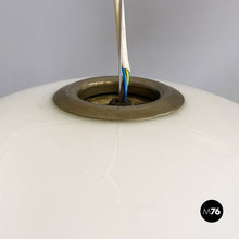 画像をギャラリービューアに読み込む, Opaline glass and metal Black and White chandelier by Achille and Piergiacomo Castiglioni for Flos, 1965