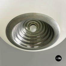 画像をギャラリービューアに読み込む, Opaline glass and metal Black and White chandelier by Achille and Piergiacomo Castiglioni for Flos, 1965