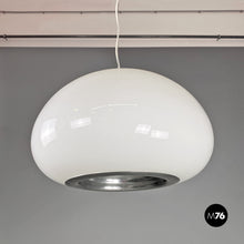 画像をギャラリービューアに読み込む, Opaline glass and metal Black and White chandelier by Achille and Piergiacomo Castiglioni for Flos, 1965