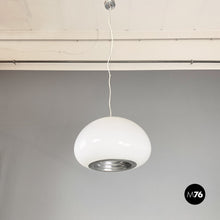 画像をギャラリービューアに読み込む, Opaline glass and metal Black and White chandelier by Achille and Piergiacomo Castiglioni for Flos, 1965