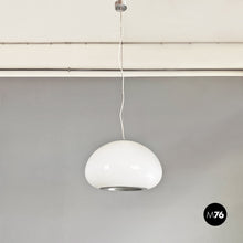 画像をギャラリービューアに読み込む, Opaline glass and metal Black and White chandelier by Achille and Piergiacomo Castiglioni for Flos, 1965