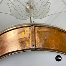 Load image into Gallery viewer, Glass chandelier with copper decoration, 1940s