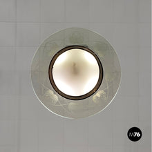 Load image into Gallery viewer, Glass chandelier with copper decoration, 1940s