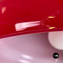 Load image into Gallery viewer, Red and white chandelier with bead decoration, 1960s