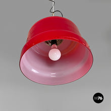 Load image into Gallery viewer, Red and white chandelier with bead decoration, 1960s