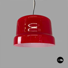 Load image into Gallery viewer, Red and white chandelier with bead decoration, 1960s