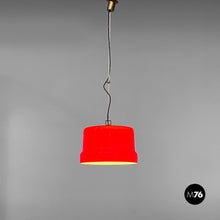 Load image into Gallery viewer, Red and white chandelier with bead decoration, 1960s