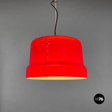 Load image into Gallery viewer, Red and white chandelier with bead decoration, 1960s