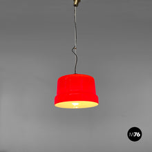 Load image into Gallery viewer, Red and white chandelier with bead decoration, 1960s