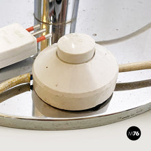 Load image into Gallery viewer, Adjustable chromed steel and black plastic floor lamp, 1970s