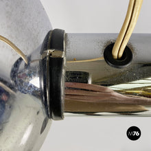 Load image into Gallery viewer, Adjustable chromed steel and black plastic floor lamp, 1970s