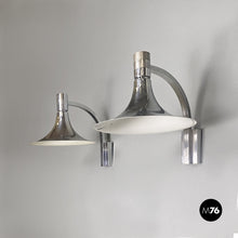 画像をギャラリービューアに読み込む, Steel AM/AS wall lamps by Franco Albini and Franca Helg for Sirrah, 1970s