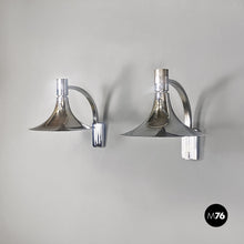 画像をギャラリービューアに読み込む, Steel AM/AS wall lamps by Franco Albini and Franca Helg for Sirrah, 1970s