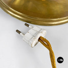 Charger l'image dans la galerie, Brass and glossy black abat-jours or table lamps, 1940s