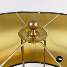 Charger l'image dans la galerie, Brass and glossy black abat-jours or table lamps, 1940s