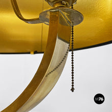 Charger l'image dans la galerie, Brass and glossy black abat-jours or table lamps, 1940s