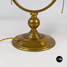 Charger l'image dans la galerie, Brass and glossy black abat-jours or table lamps, 1940s