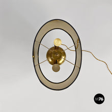 Charger l'image dans la galerie, Brass and glossy black abat-jours or table lamps, 1940s