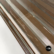 将图片加载到图库查看器,Brown wood and glass bookcase, 1970s