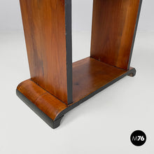 画像をギャラリービューアに読み込む, Wooden coffee table with black rounded profiles, 1940s