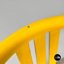 画像をギャラリービューアに読み込む, Yellow wood and fabric folding tub chair, 1980s