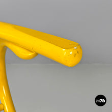 画像をギャラリービューアに読み込む, Yellow wood and fabric folding tub chair, 1980s