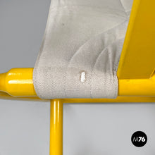 画像をギャラリービューアに読み込む, Yellow wood and fabric folding tub chair, 1980s