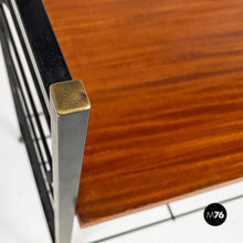 画像をギャラリービューアに読み込む, Self-supporting, black metal, wood and brass String bookcase, 1960s