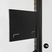 Load image into Gallery viewer, Self-standing black metal bookcase, 1980s