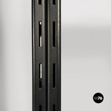 Load image into Gallery viewer, Self-standing black metal bookcase, 1980s