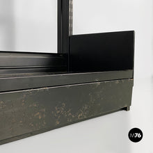 Load image into Gallery viewer, Self-standing black metal bookcase, 1980s