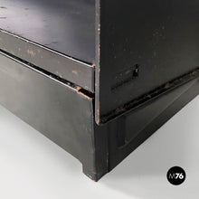 Load image into Gallery viewer, Self-standing black metal bookcase, 1980s
