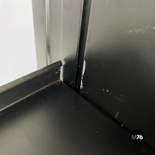 Load image into Gallery viewer, Self-standing black metal bookcase, 1980s