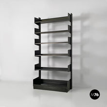 Load image into Gallery viewer, Self-standing black metal bookcase, 1980s