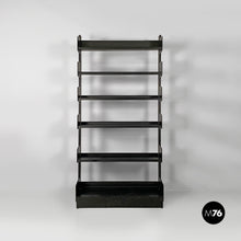 Load image into Gallery viewer, Self-standing black metal bookcase, 1980s