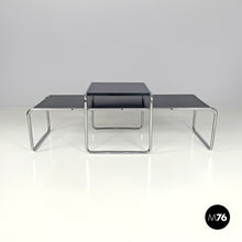 画像をギャラリービューアに読み込む, Black wood coffee tables Laccio by Marcel Breuer for Gavina, 1970s
