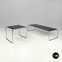 画像をギャラリービューアに読み込む, Black wood coffee tables Laccio by Marcel Breuer for Gavina, 1970s